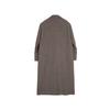 ELLE French Vintage Style Suit Lapel Solid Color Double Breasted Simple Long Coat Women coats Dark-Brown L7WNS004