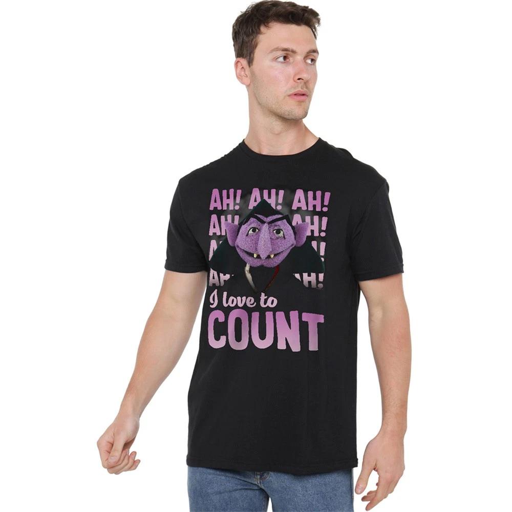 Sesame Street The Count Ah! Ah! Ah! T-Shirt S-5XL, Black L