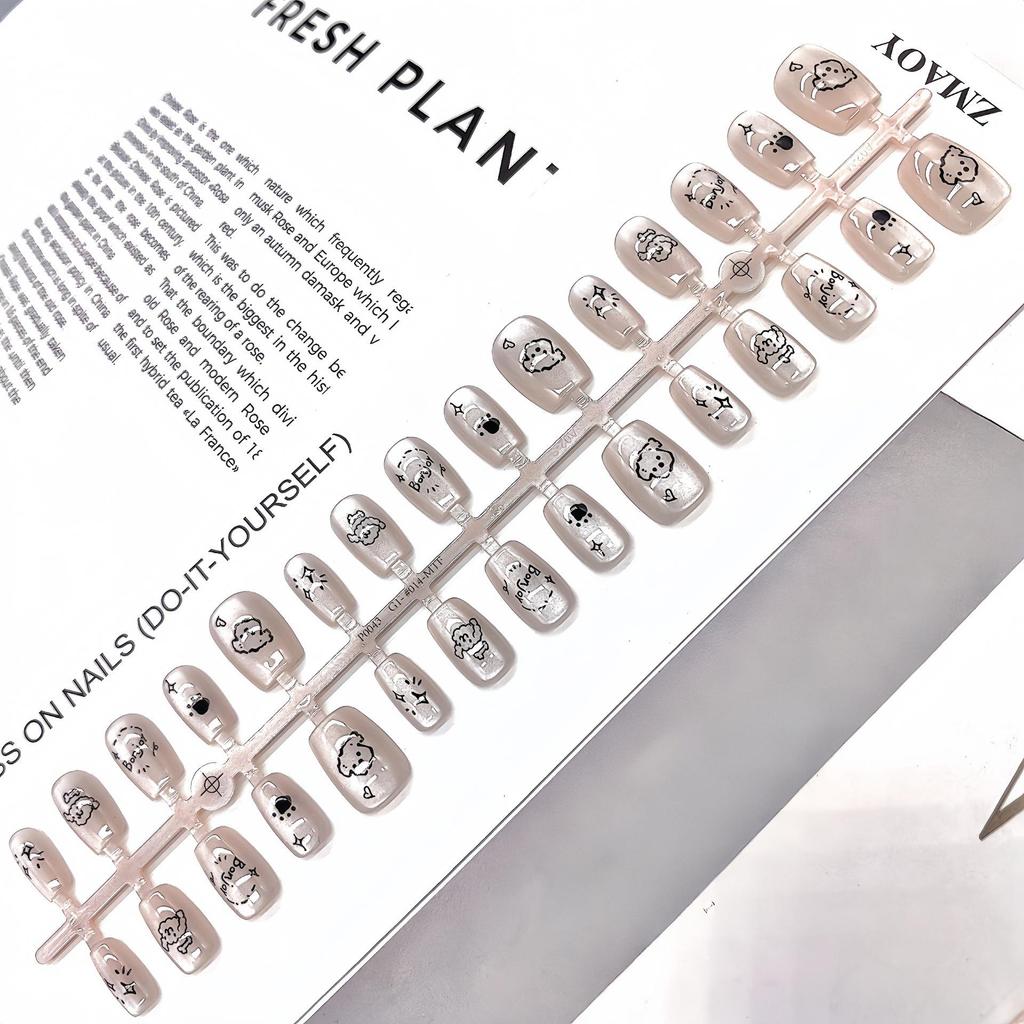 Cartoon Multi-Pattern High-Quality Wearable Nail Tips for Professional & Commute Style Manicure