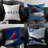 Casual Business DDelta AAirLines Cushion Cover Pillow Case Antidustmite Invisible Zipper Silky Plush Cushion