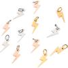 Airssory 12 Pcs 3-Colors Stainless Steel Flash Lightning Bolt Charms Celestial Weather Collection Thunder Mini Dangle Pendants Assortment for Jewelry