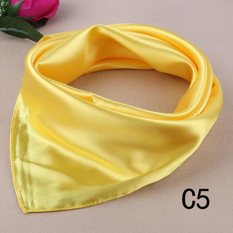 Solid Color Small Silk Scarf Small Square Scarf Women'S Season Professional Decoration Satin Small Gauze Scarf Japan And South Korea