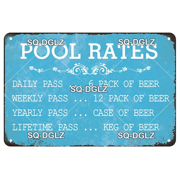 [SQ-DGLZ] Welcome Swim Pool Rules Metal Sign Vintage Plaque Tin Sign Plate Wall Decor For Bar Club Man Cave Art Painting Poster