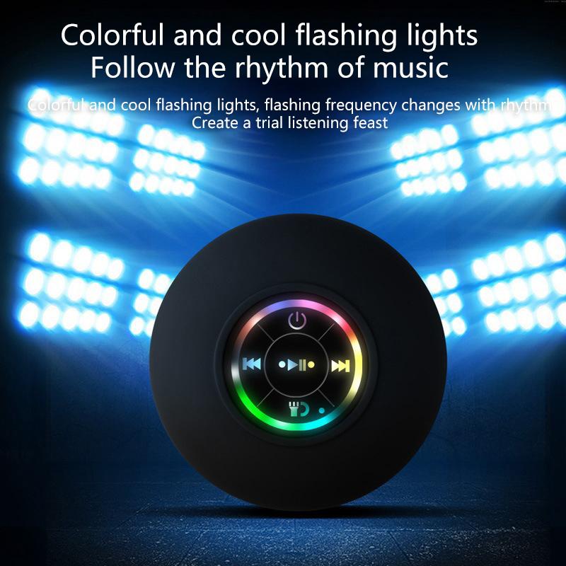 2025 Bathroom Waterproof Wireless Led Bluetooth Speaker Large Suction Cup Mini Portable Speaker Outdoor Sports Stereo Speaker