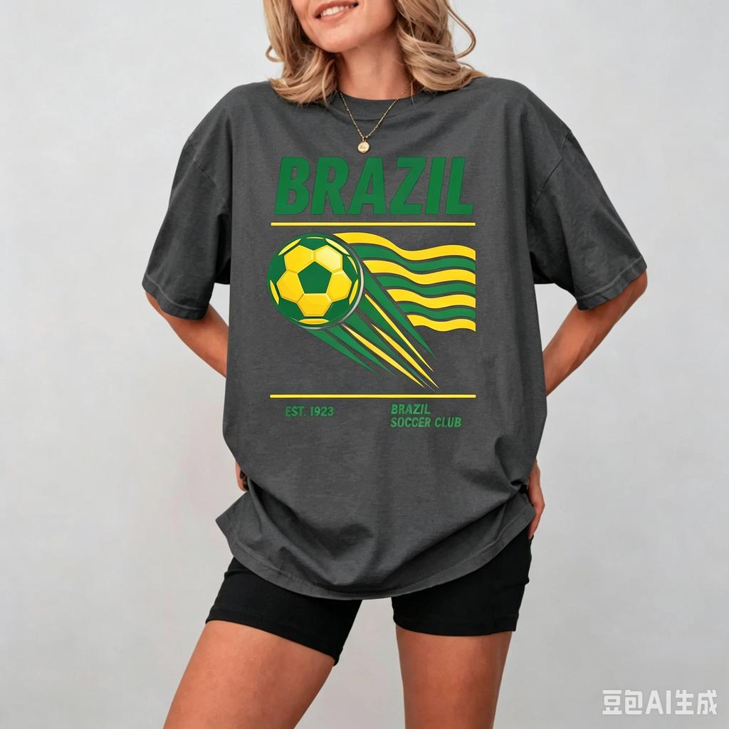 Brasil Soccer 2026 Fan Tshirt Unisex Unisex Summer Cotton Clothing Vintage Fashion Round Neck Short Sleeved Tee Streetwear Unisex