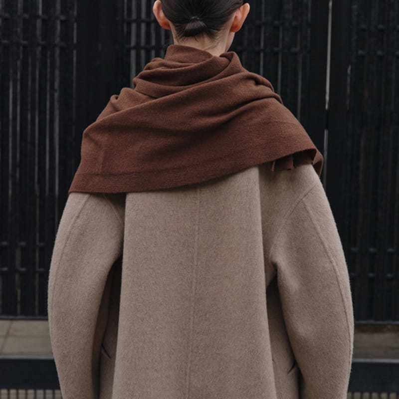 RRACE Wrap Knit Scarf_Brown