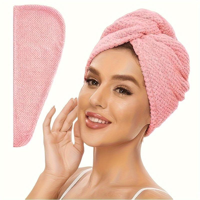 

Microfibre Hair Towel Wrap - Quick-Drying, Ultra-Absorbent, Gently Cares for Frizzy or Damaged Hair, Hair Dryer Cap for Women рожевий