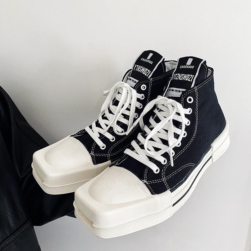 Взуття: Нові кеди на платформі з відкритою носовою частиною, високі, полотняні, повсякденні, в стилі ins