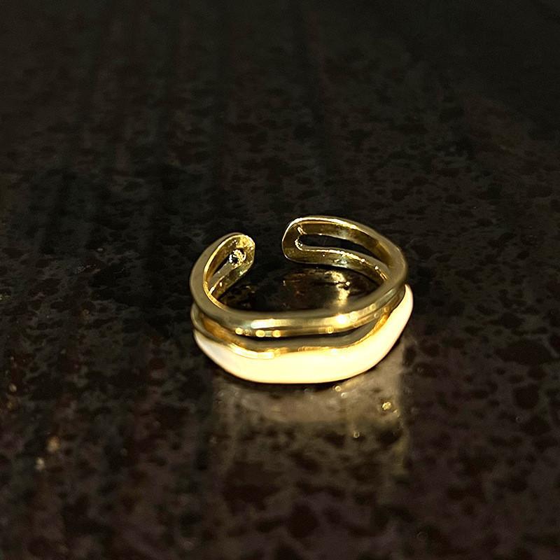 Contemporary Korean Style Open Ring Crafted From 925 Sterling Silver With Accent Pearl