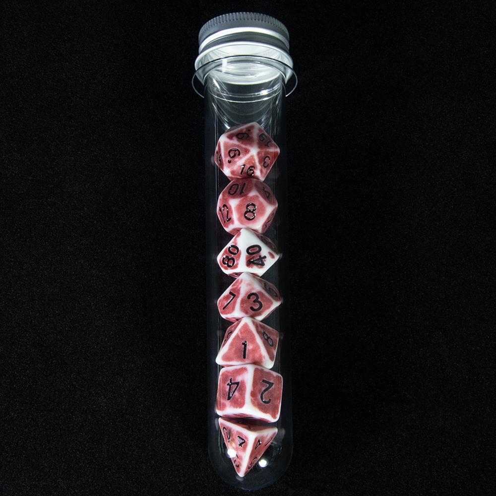 Retro DND Dice Set 7pcs Polyhedral Dice for D&D RPG Roll Playing Tabletop Dices Complete D4 D6 D8 D10 D12 D20 with Tube