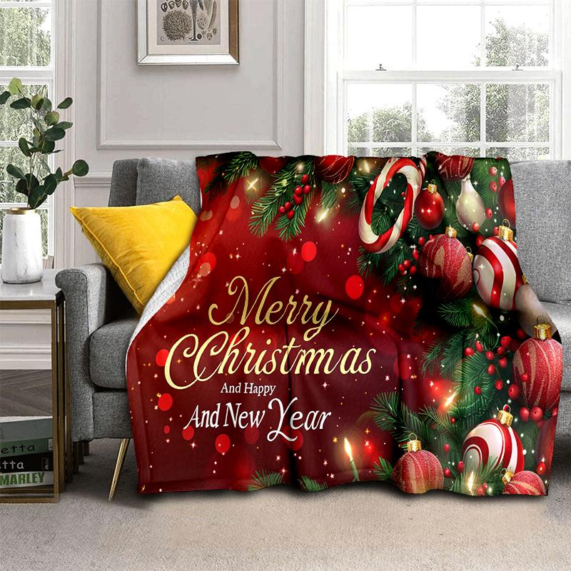 Merry Christmas Cartoon Santa Claus Christmas Tree Festival Gift Blanket,Soft Throw Blanket for Home Bedroom Bed Sofa Cover Kid