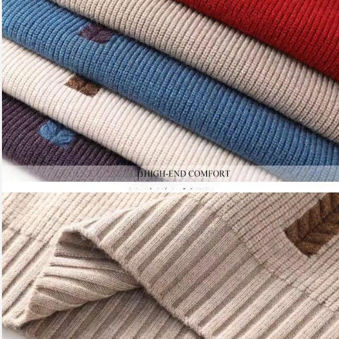 Women's Large Neckline Turtleneck Sweater Autumn Winter Thickened Loose Pullover Knit Jumper