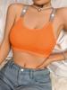 U Neck Silver Ribbon Tank Top Dzianinowy Halter Crop Top Kobiety Lato Camis Klatka piersiowa Camisole Moda Casual Tuba Damska Bezrękawnik Cropped Kamizelka