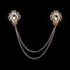 Fashion Gentleman Tassel Brooch For Men Suit Shirt Collar Crystal Cross Chain Lapel Pin Rhinestone Retro Wedding Accessories