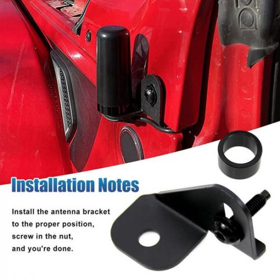 Right Side CB Antenna Mount Bracket Holder Stand For Jeep Wrangler JL JK TJ JT