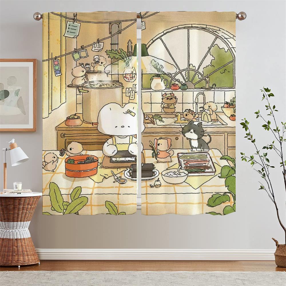 

Somdoo Bedroom Curtains 2 Pieces Kitchen Curtains for Living Room 2 Elegant Pieces Modern Home Decoration Fabric Curtain Blinds W50xH70cmx2pcs-CL