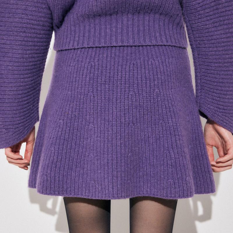 MOUS * Y Rich Family Qianjin Sensation Pure Short Plush Pure Wool Knitted Skirt for Women