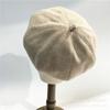 Autumn and winter woolen warm beret painter hat small love octagonal bud hat showing face small retro pumpkin hat