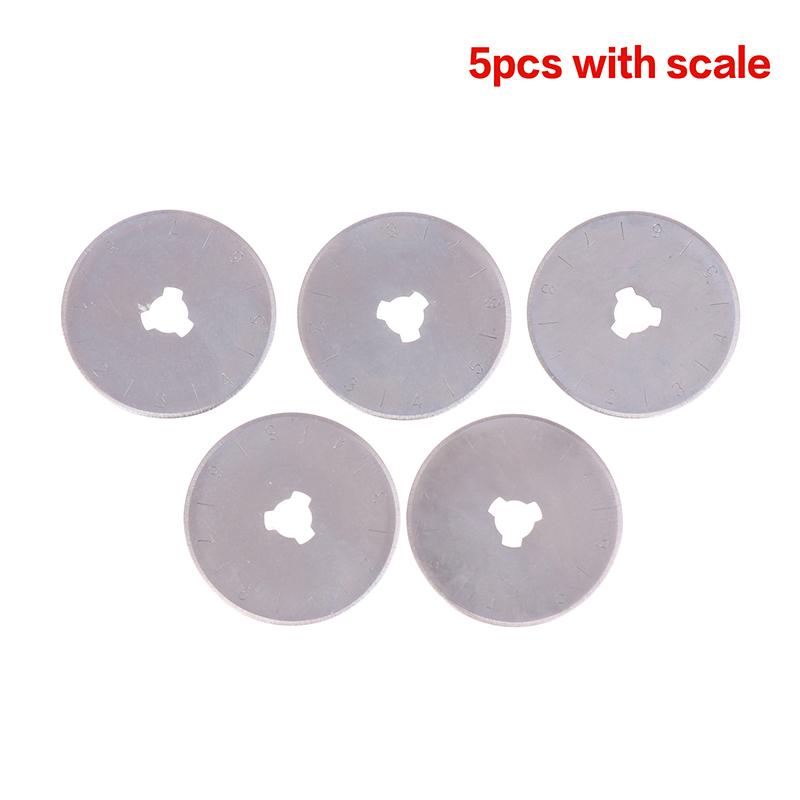 

5/10 шт. 28 мм лезвие дискового ножа круглое лоскутное лезвие ротационное сменное режущее лезвие для квилтинга ткани шитья рукоделия 5pcs with scale