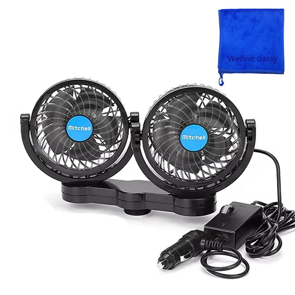 Wellvie Classy Car Fan with Extension Fits Up To Low Variable Adjustable Rear and Front Electric Fan for Back Air Easy Car Ideal for Sleeping In the