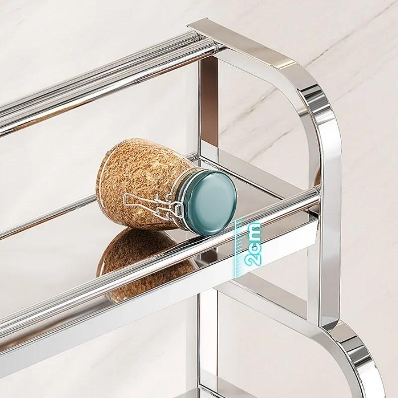 Kitchen Stainless Steel Storage Shelf Spice Seasoning Storage Rack Chopsticks Knife Holder Bar Organizer Home Kitchen Supplies