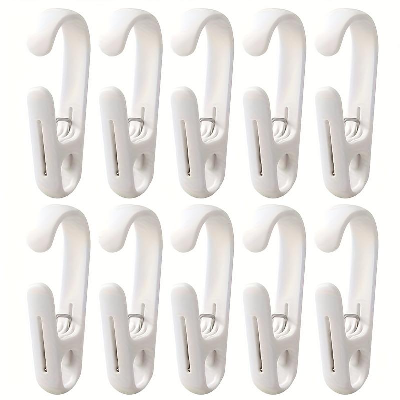 10PCS Laundry Hooks Clips Hanger - Multifunctional Clips With Hooks Closet Organizer Clamps Hanging Socks Boot Bras Towels For Bathroom Kitchen
