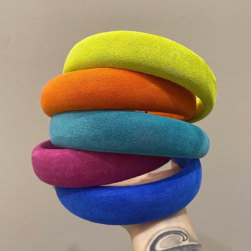 Bandeau éponge coloré Dongdaemun:  Épingle à cheveux large polyvalente pour filles