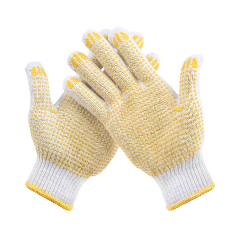 Rongjian Anti-Slip Cotton Work Gloves, 12 Pairs