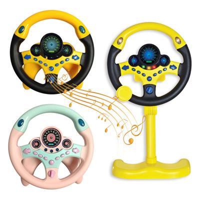 Passenger Seat Steering Wheel Toy with Music Light Kids Car Driving Simulation