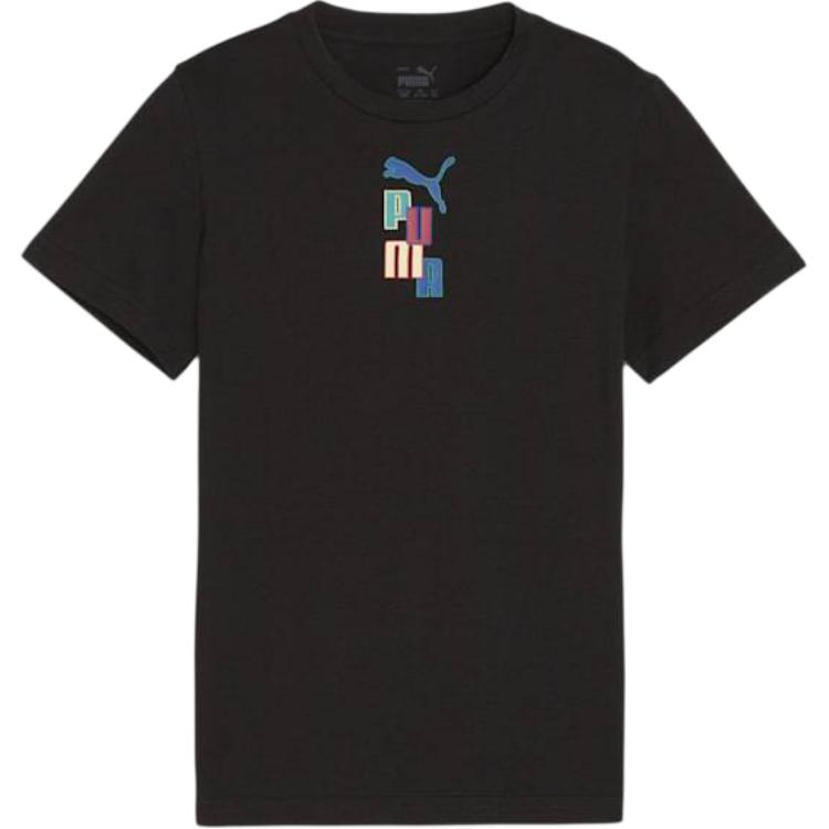 PUMA READY SET BETTER T Shirt Black Kids 679269-01 128