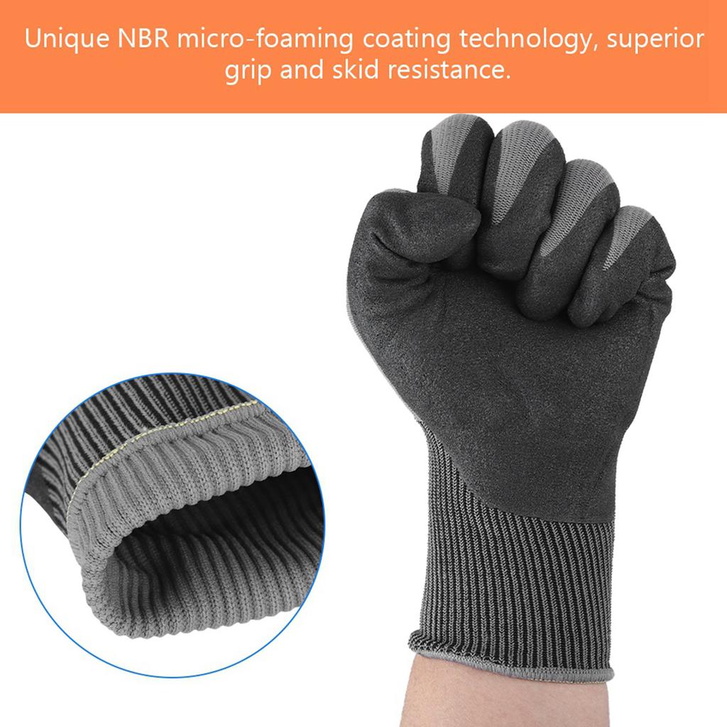 Anti slid Cut Resistant Gloves Oil and Wear Resistance Working Gloves S