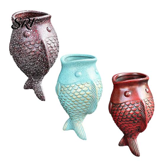 Ivy Wall Planter Fish Shape Mounted Hanging Flower Pot Indoor Outdoor Decorative for Balcony Patio Garden