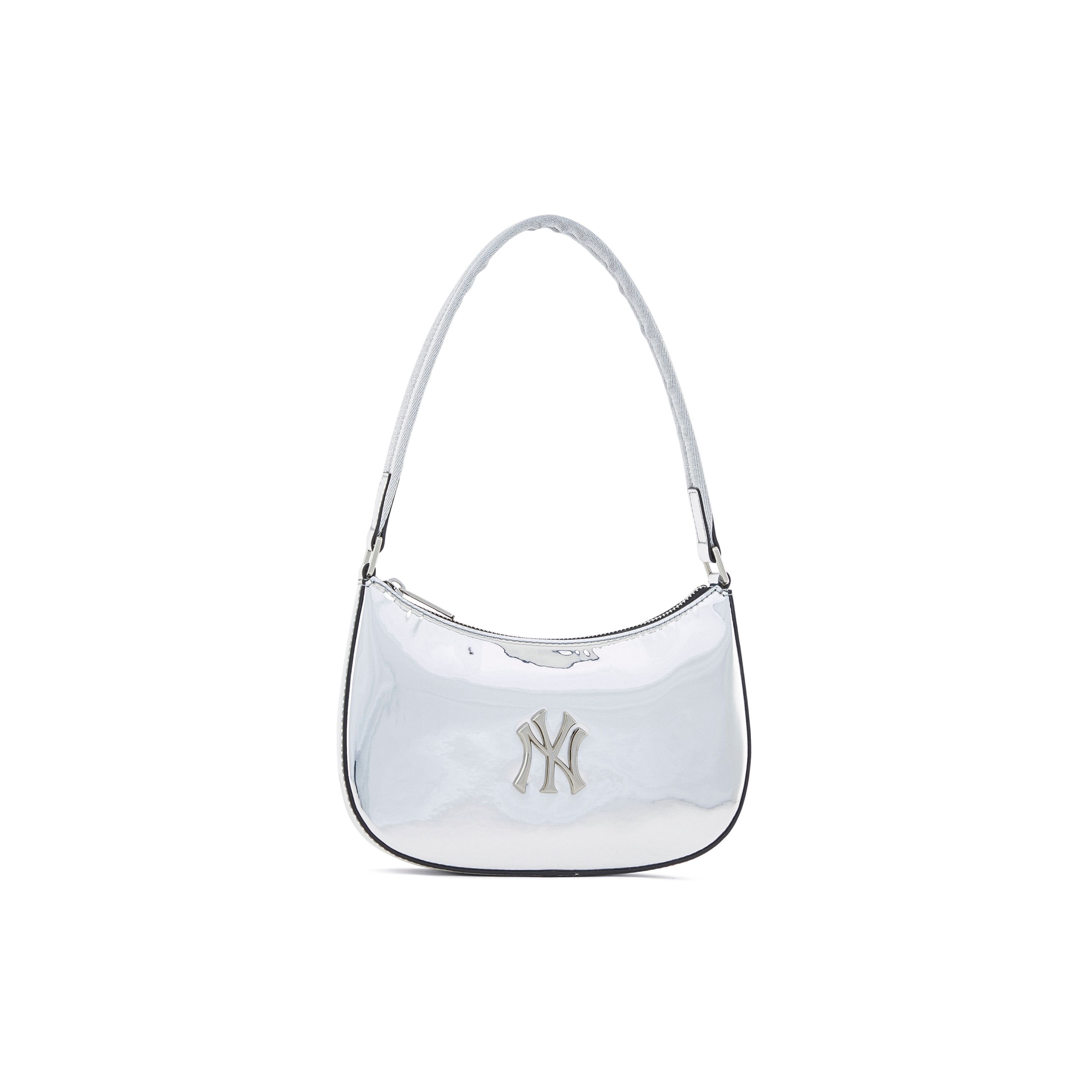 

MLB New York Yankees Casual Commuter Y2K Sweet Cool Faux Leather Underarm Bag Shoulder Bag Tote Bag Clutch Bag Student Bag Unisex bags 3ABQS124N-50SIS Silver
