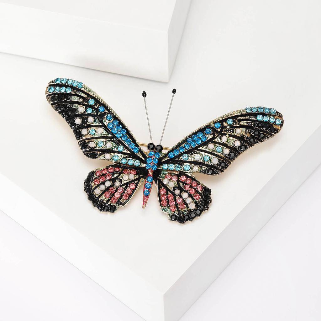 Creative And Simple Fashion Corsage, Alloy Rhinestone Butterfly Brooch, Clothing Accessories Pin Collar Pin