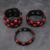 Rivetti Rock Braccialetto in Pelle Vintage Hip-Hop Grande Largo Bracciale Contrasto Retro Gotico Punk Bracciale Halloween Cosplay