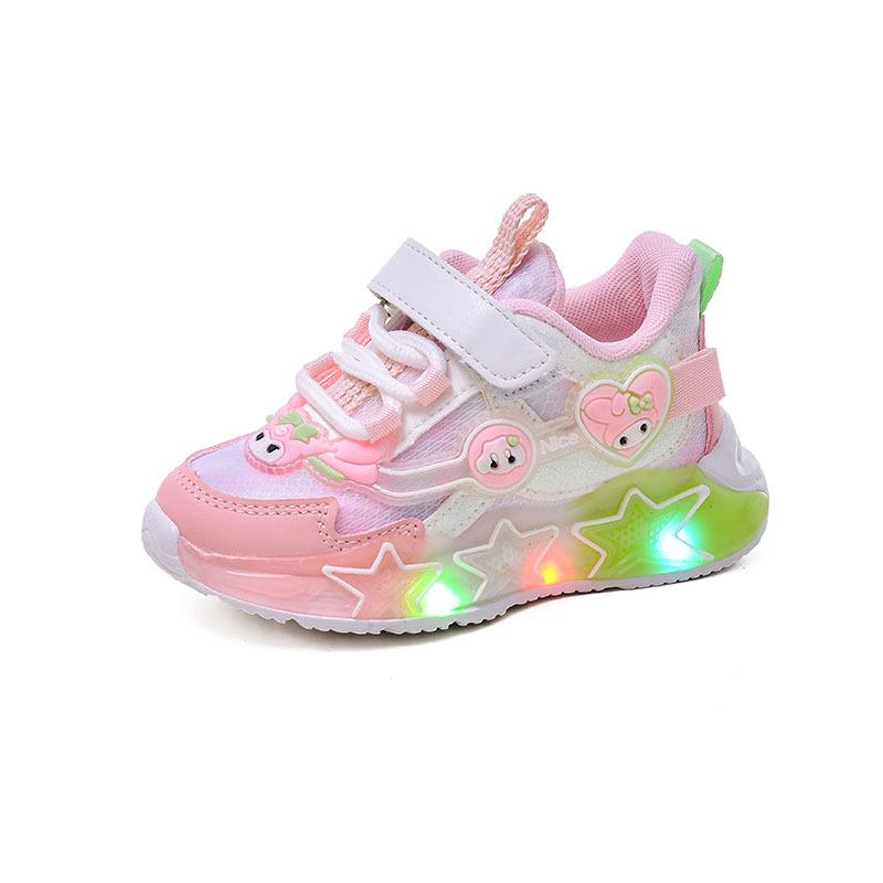 Girls with Light Sneakers Spring Children Hair Bright Light Cartoon Princess Shoes