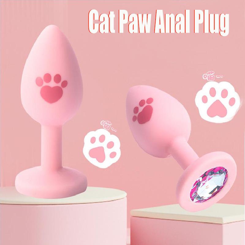 Silikonový kočičí tlapka anální kolík pro začátečníky - SM tréninkové anální korálky pro dilataci ženského análního otvoru a masturbaci