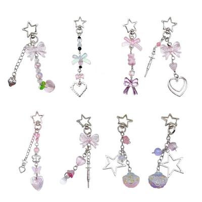 Sweet Star Heart Bowknot Pendants Phone Charm Straps Lanyard Purse Accessories