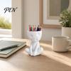 Modern Art Pencil Holder Abstract Character Pen Holder, Resin Sitting Figure Creative Stationery for Desk Cup, Multi-functional Desktop Organizer