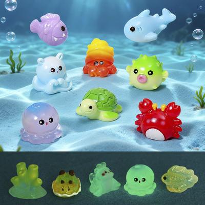 10-50pcs Ocean Resin Animals Sea Animals Figurines Marine Miniature Decorations for DIY Fish Tank Potted Micro Garden Landscape