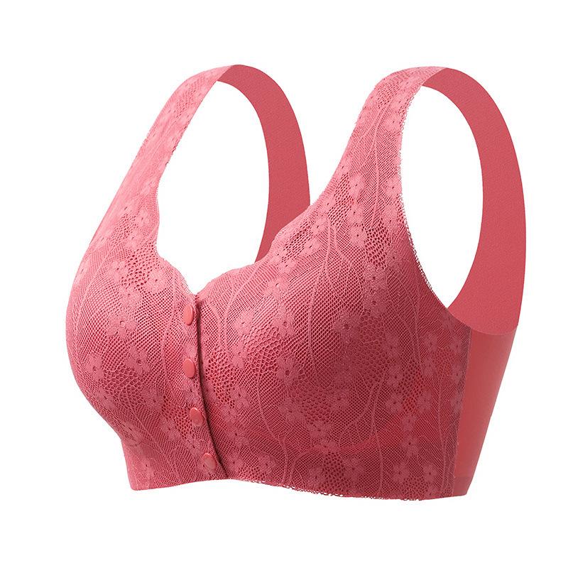 

Кружевной бюстгальтер без косточек с застежкой спереди для женщин среднего и пожилого возраста - Удобное, дышащее нижнее белье больших размеров XL (116-135 lbs)