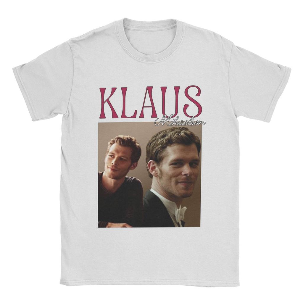 Awesome Klaus Mikaelson The Vampire Diaries T-Shirt Men O Neck Pure Cotton T Shirt Short Sleeve Tee Shirt Graphic Tops
