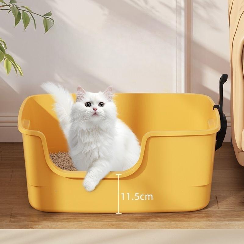 1PC cat litter box No. Splash-proof cat toilet Huge open cat litter box Extra large semi-closed kitten