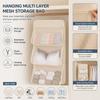 Multi Layer Underwear Hanging Bag Zipper Closure Closet Storage Bag  Wardrobe Organization