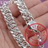 Ušlechtilý 925 Sterling Silver čtvercový řetízkový náramek pro ženy Muži šarm Dárek na párty Svatební módní šperky
