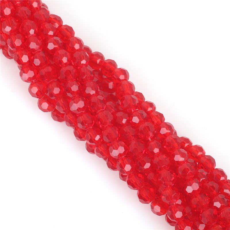 100Pcs Glass Balll Beads Rondelle Faceted Crystal Beads for DIY Jewelry Necklace Bracelet