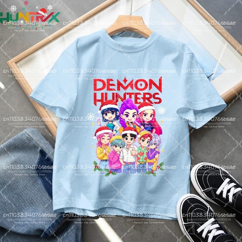 2025 Movie KPop Demon Hunters Christmas T-shirt Summer Short Sleeve Tee for Casual Loose Girl Boy Graphic Printed Tops Gift