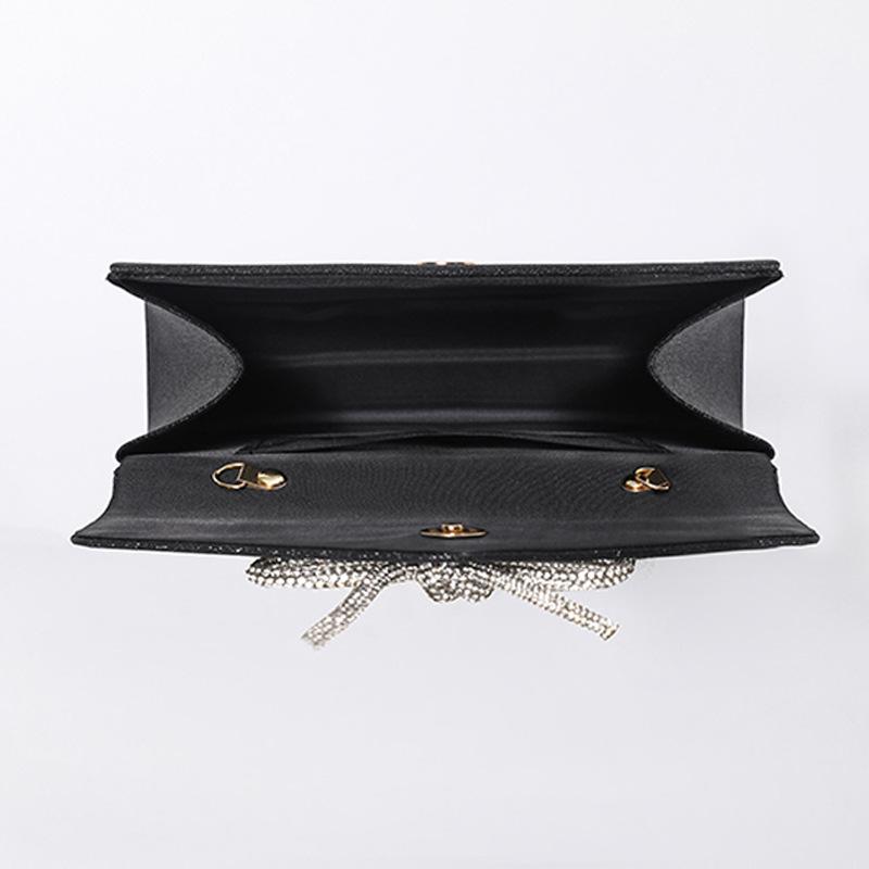 New High-Grade Banquet Clutch Bag Versatile Diamond Bow Chain Crossbody Evening Dress Purse