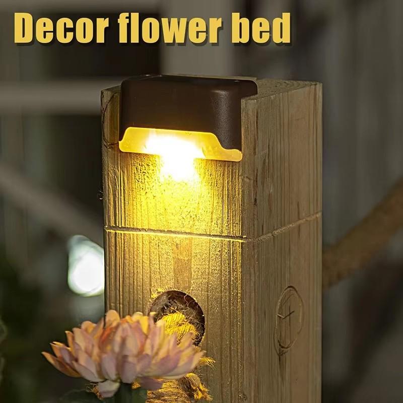 4/6/8/12/16/20/24Pcs New Solar Fence Light Railing Stair Lamp Outdoor Waterproof LED Step Light Courtyard Decorative Wall Light