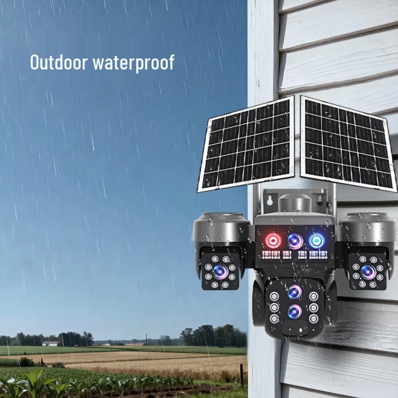 V380 Solar-Powered 10X Zoom Panoramic PTZ Camera with Mobile Alarm for Outdoor Use